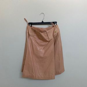 CHANEL light pink leather skirt